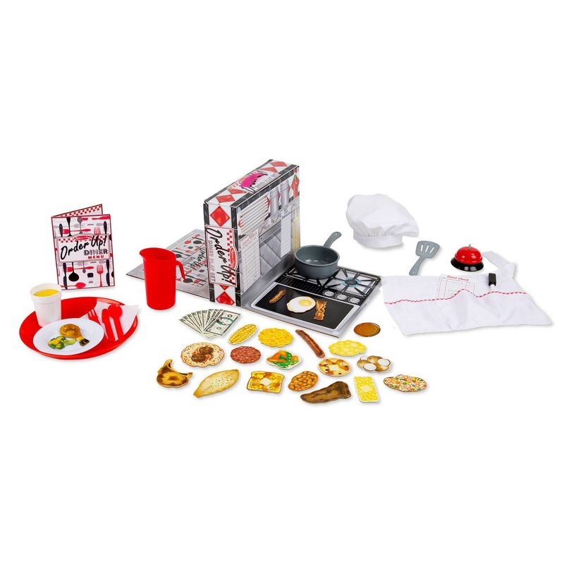 Melissa & Doug Order Up! Diner Play Set with Play Food (53pc) - Be Cook, Server, or Customer