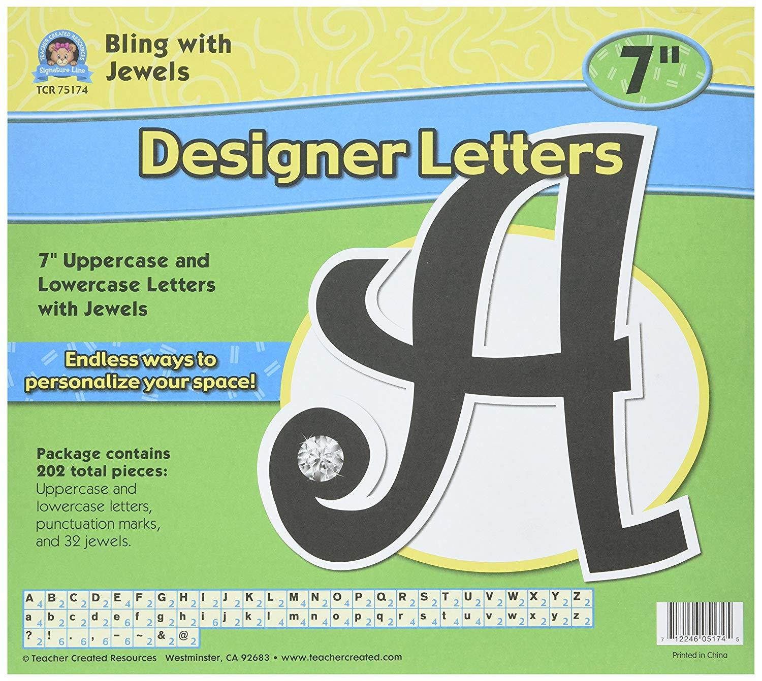 Teacher Created Resources 75174 7-Inch Bling Letters with Jewels