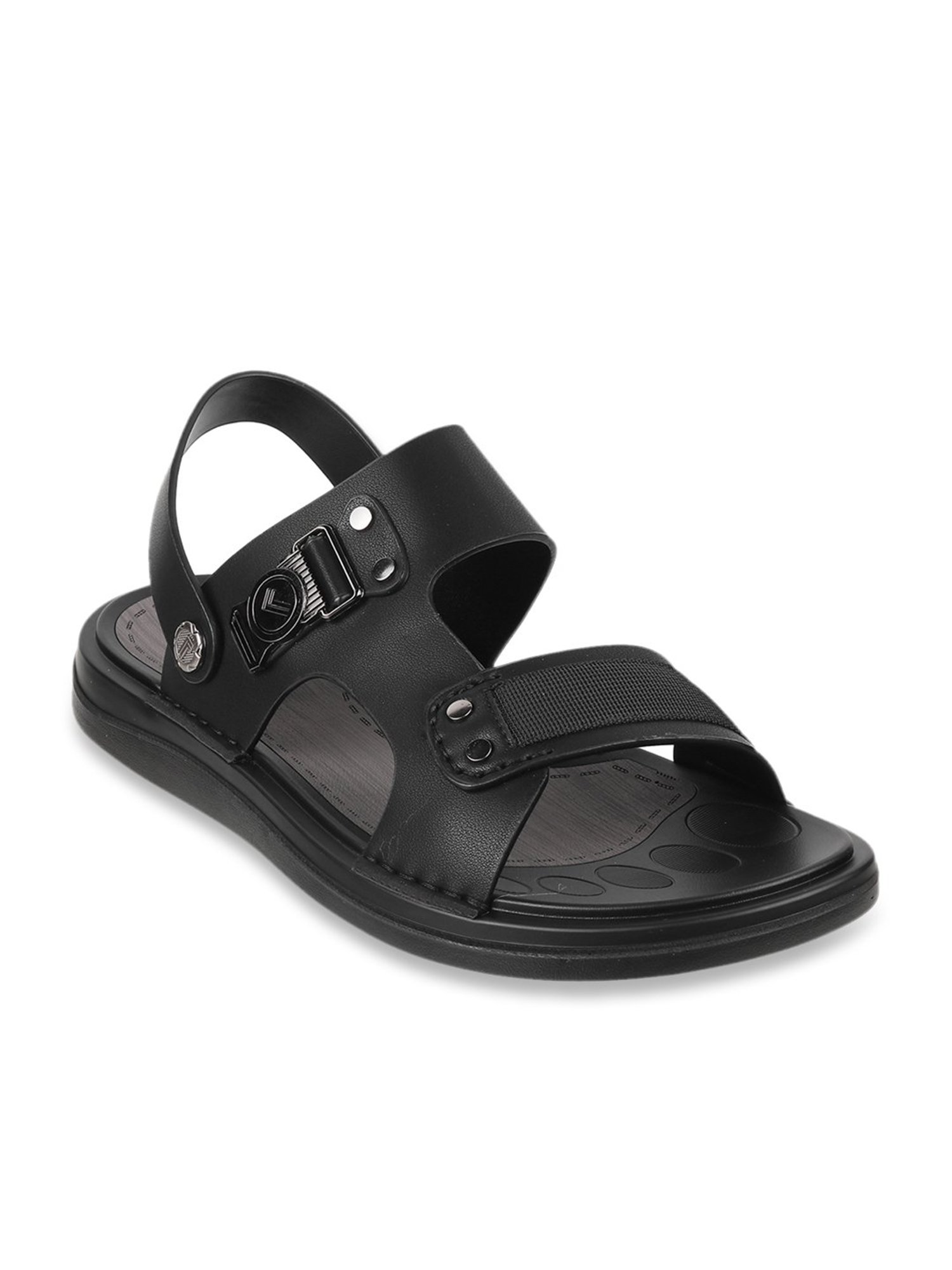 Da Vinchi by Metro Men's Black Back Strap Sandals