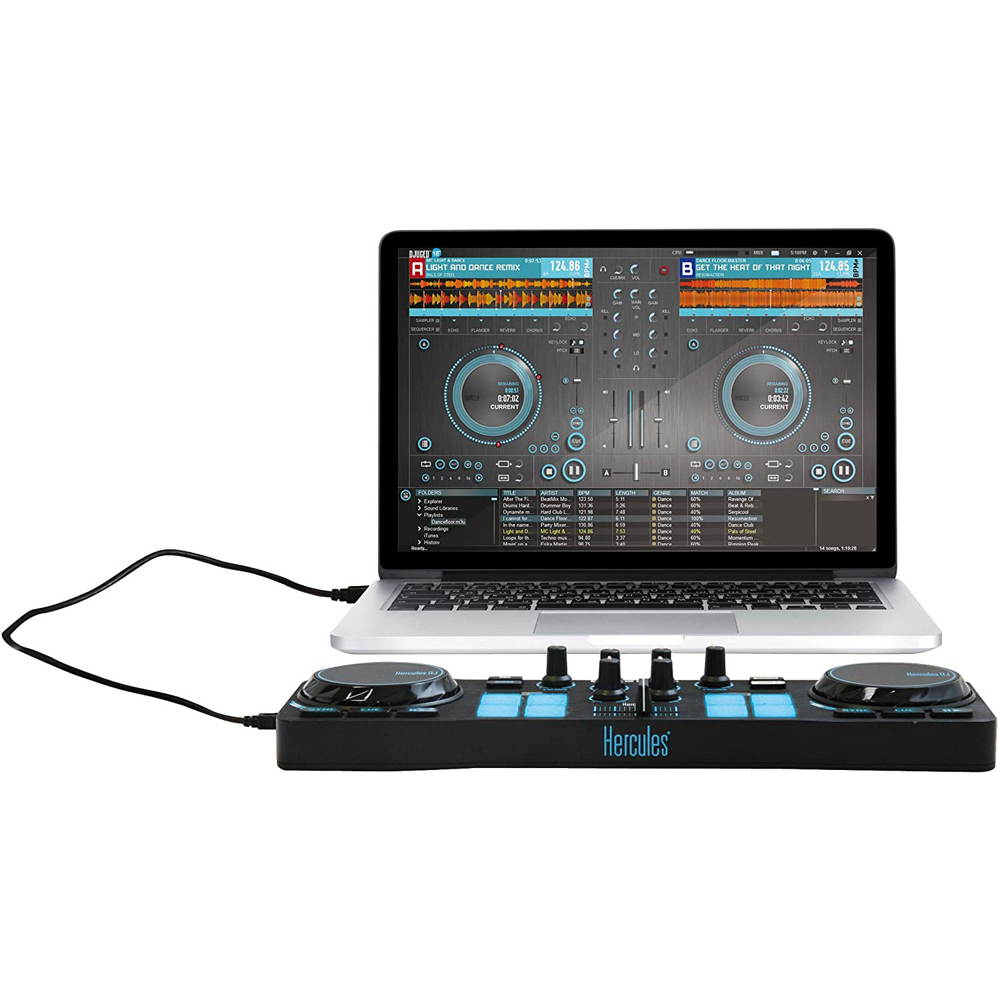 Hercules DJControl Compact Portable DJ Controller for Djuced w/ Bytech Headphones