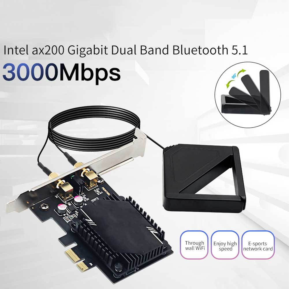 Wireless Network Card Antenna 3000M WiFi6 Pcie Signal Dual Frequency Gaming