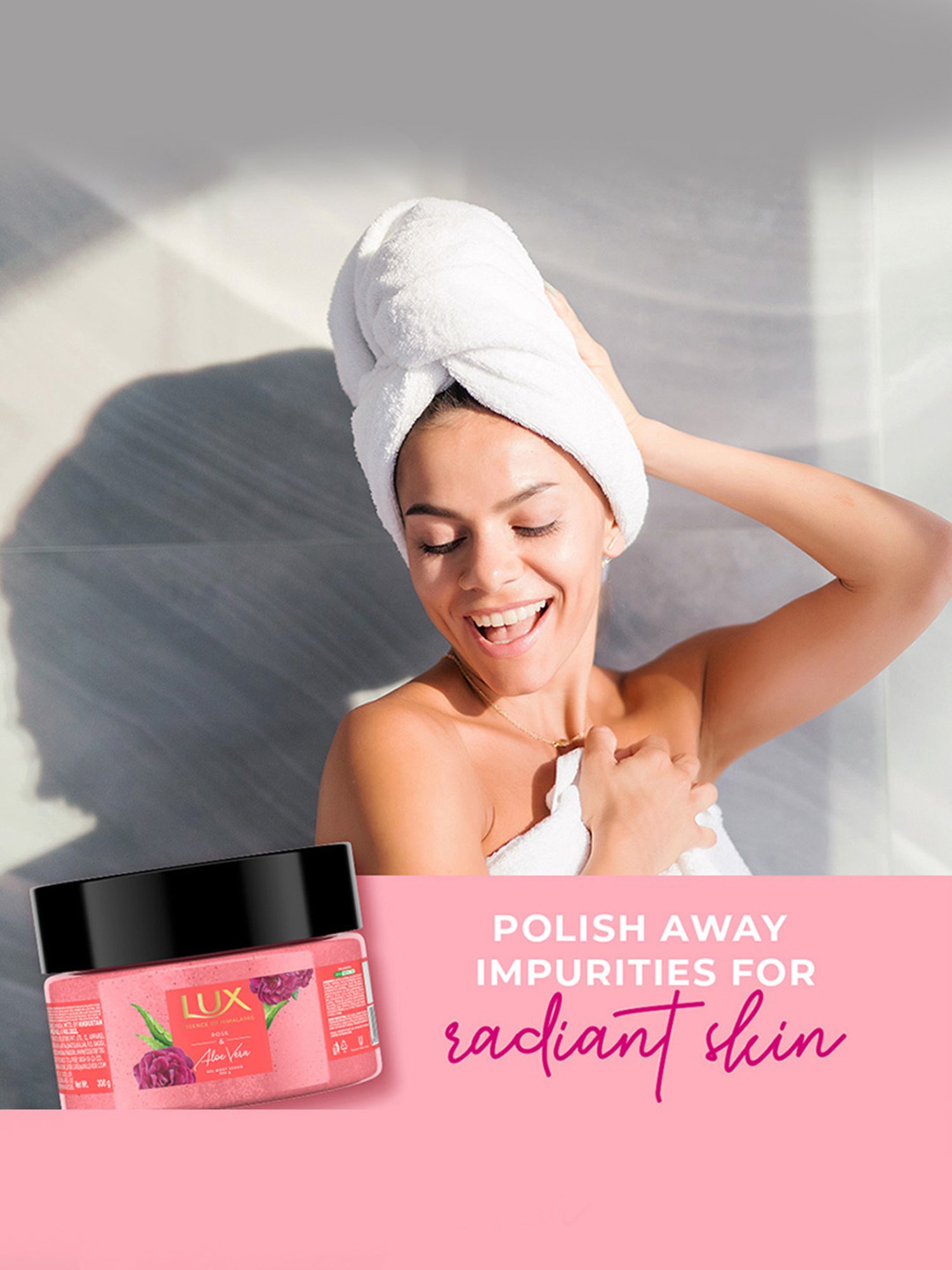 LUX Rose & Aloe Vera Gel Body Scrub - 300 gm