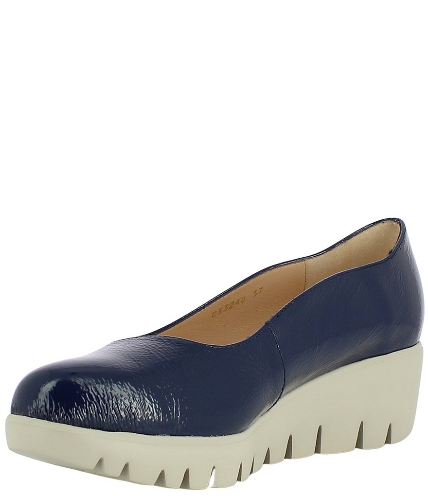 Wonders Loulou Patent Leather Extra Light Platform Wedge Pumps