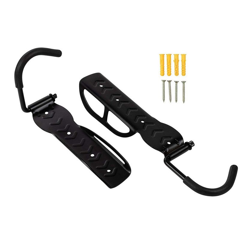 Juvale 2 Pack Wall Mount Bicycle Rack w/Screw, Heavy Duty Bike Rack Hanger, Bike Hook Holder, Bike Storage