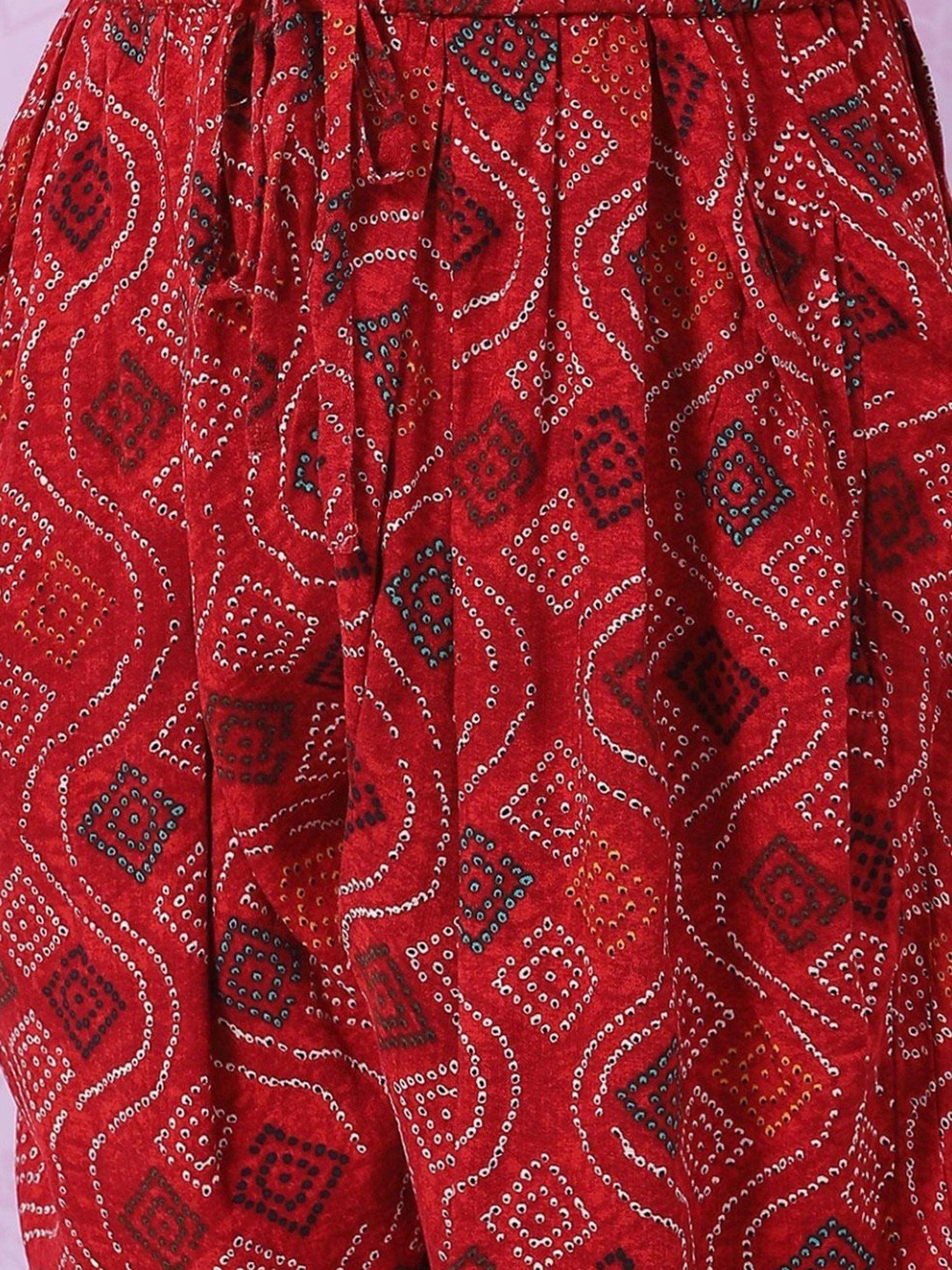 Biba Kids Yellow & Red Embroidered Kurta Set