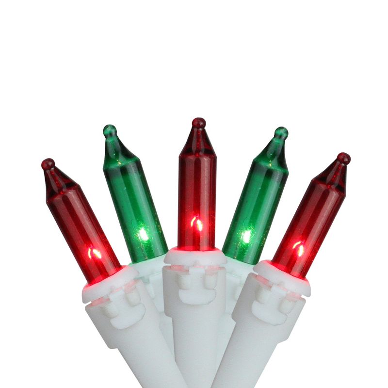 Brite Star 100-Count Green and Red Mini Christmas Light Set, 34.25ft White Wire