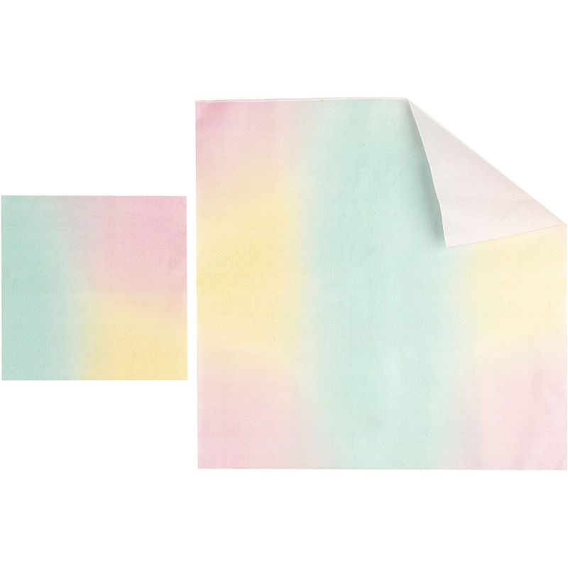 Blue Panda 144 Pieces Rainbow Pastel Party Bundle, Includes Plates, Napkins, Cups, and Cutlery (24 Guests)