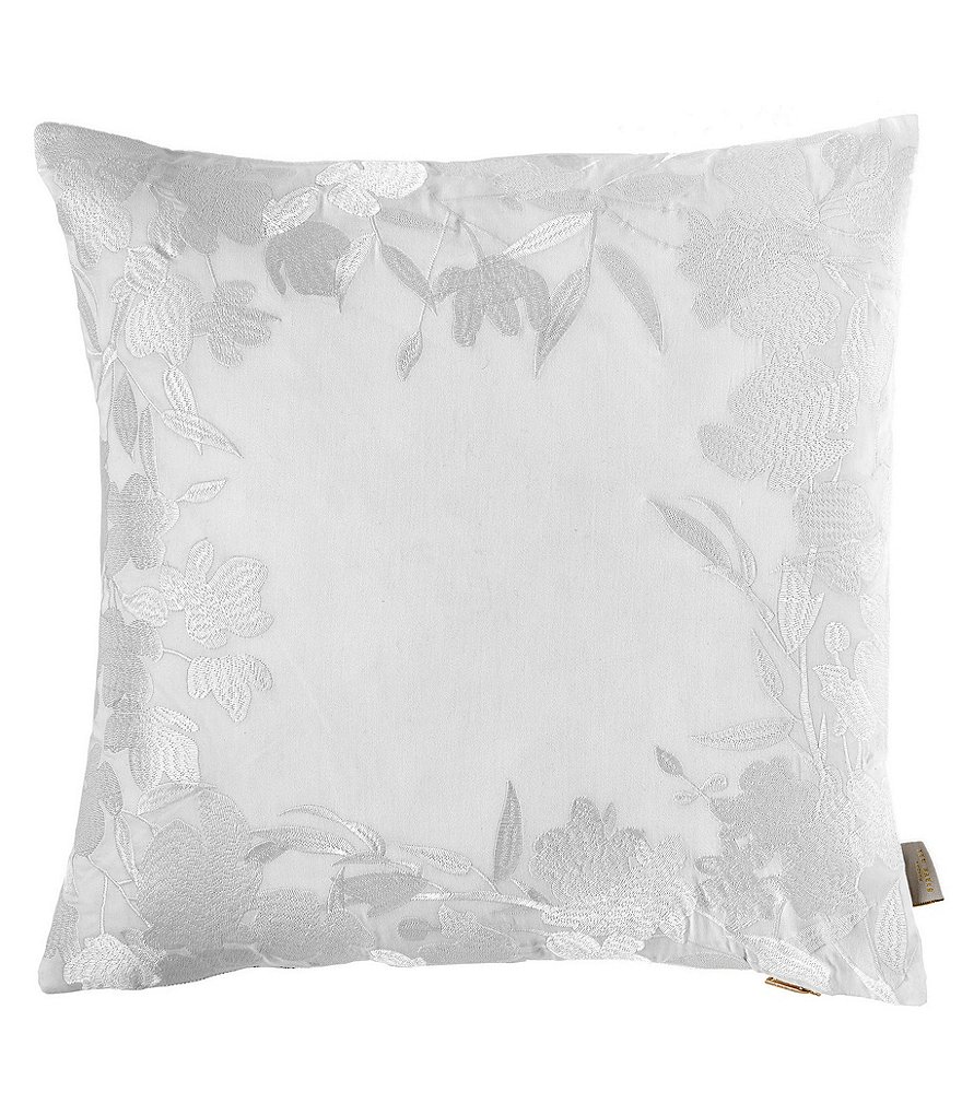 Ted Baker London Highgrove Embroidered Floral Frame Square Pillow