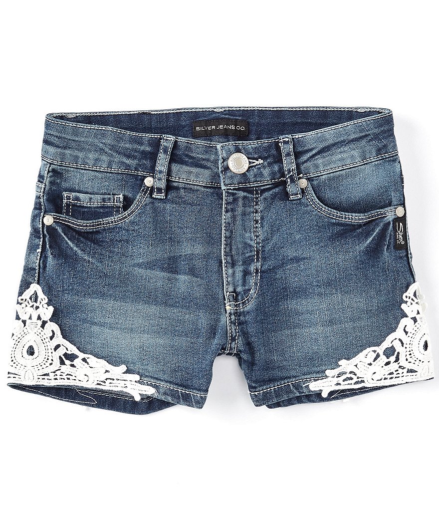 Silver Jeans Co. Big Girls 7-16 Crochet-Hem Denim Shorts