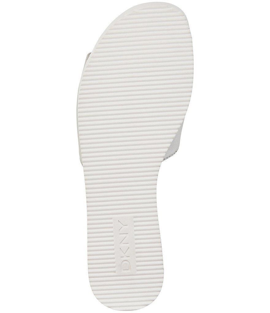 DKNY Baby Embossed Signature Logo Stamp Leather Slides