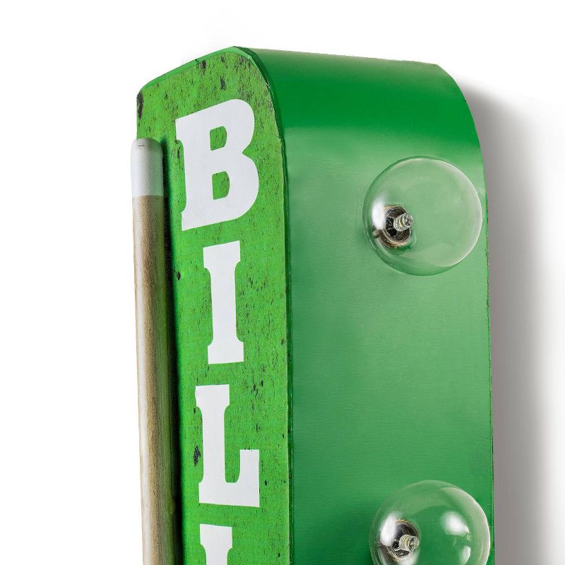 Vintage Billiards LED Marquee Sign Wall Decor Green - Crystal Art Gallery