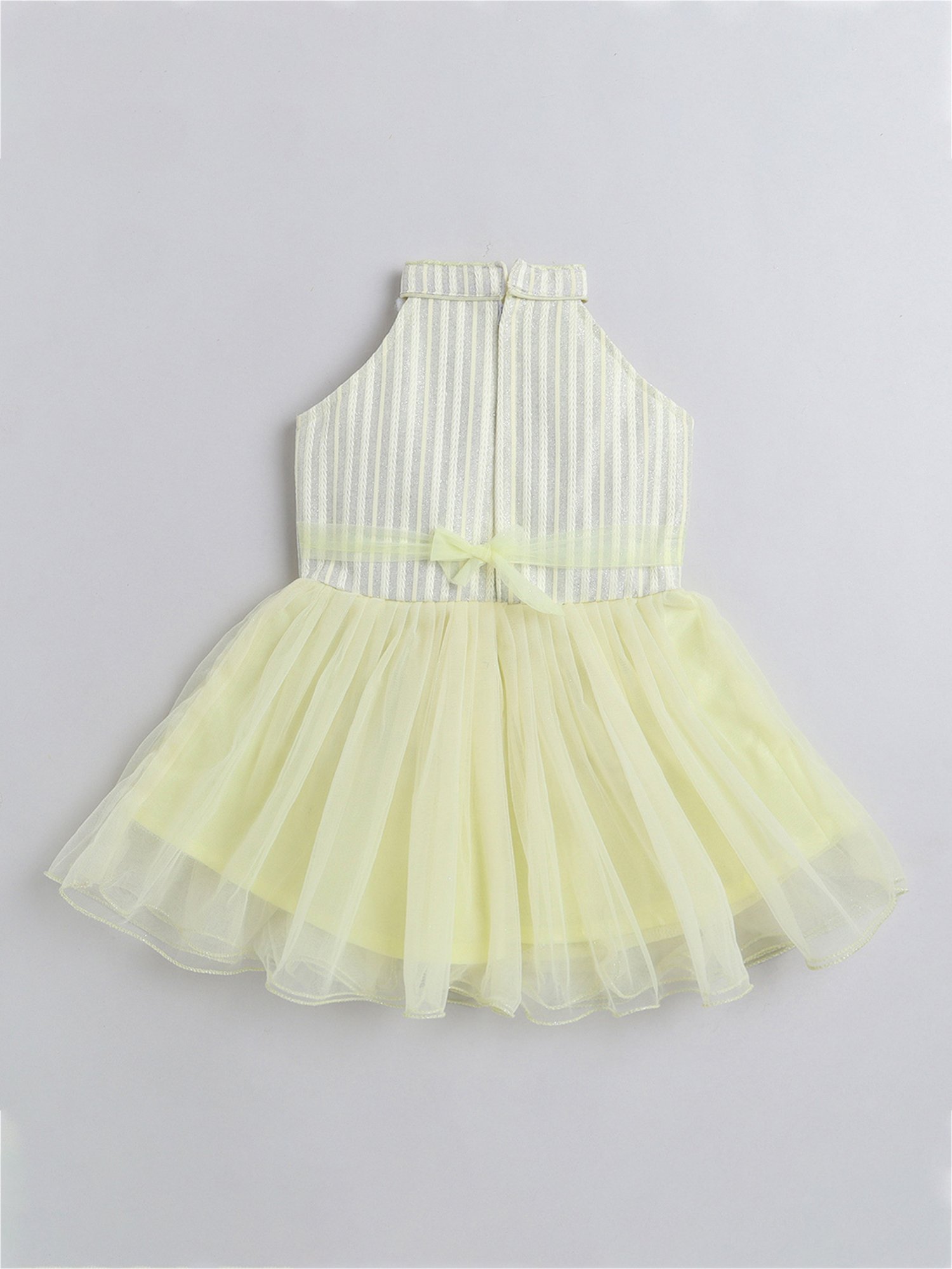 Many Frocks Kids Yellow Embellished Dress