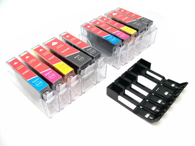 Canon RESETTABLE TANK SYSTEM RCF Resettable chip frame + 10 PK Replacement Ink Tank For PGI-225 CLI-226 Cartridge Pixma MG5120 MG5200 MG5220 MG5220 RFB MG5320 IX6520 MX712 MX882 MX892 IP4920 IP4820