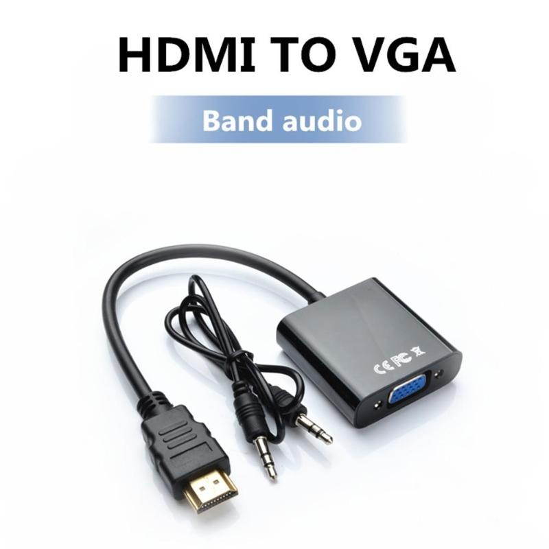 HDMI to VGA Adapter Male To Famale Converter Adapter 1080P Digital to 3.5mm Audio Cable For PC Laptop Tablet