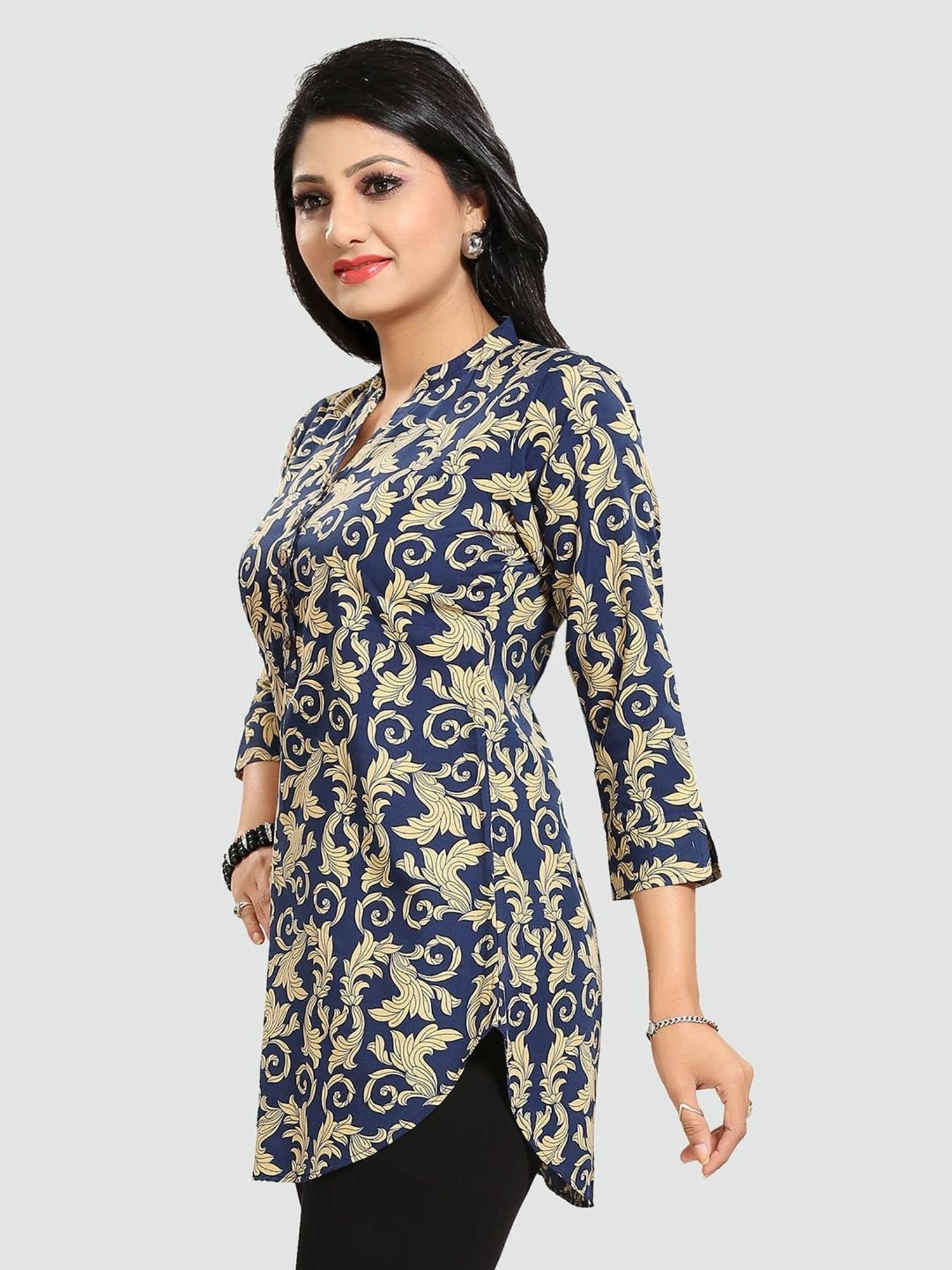 Saree Swarg Blue Printed Tunic