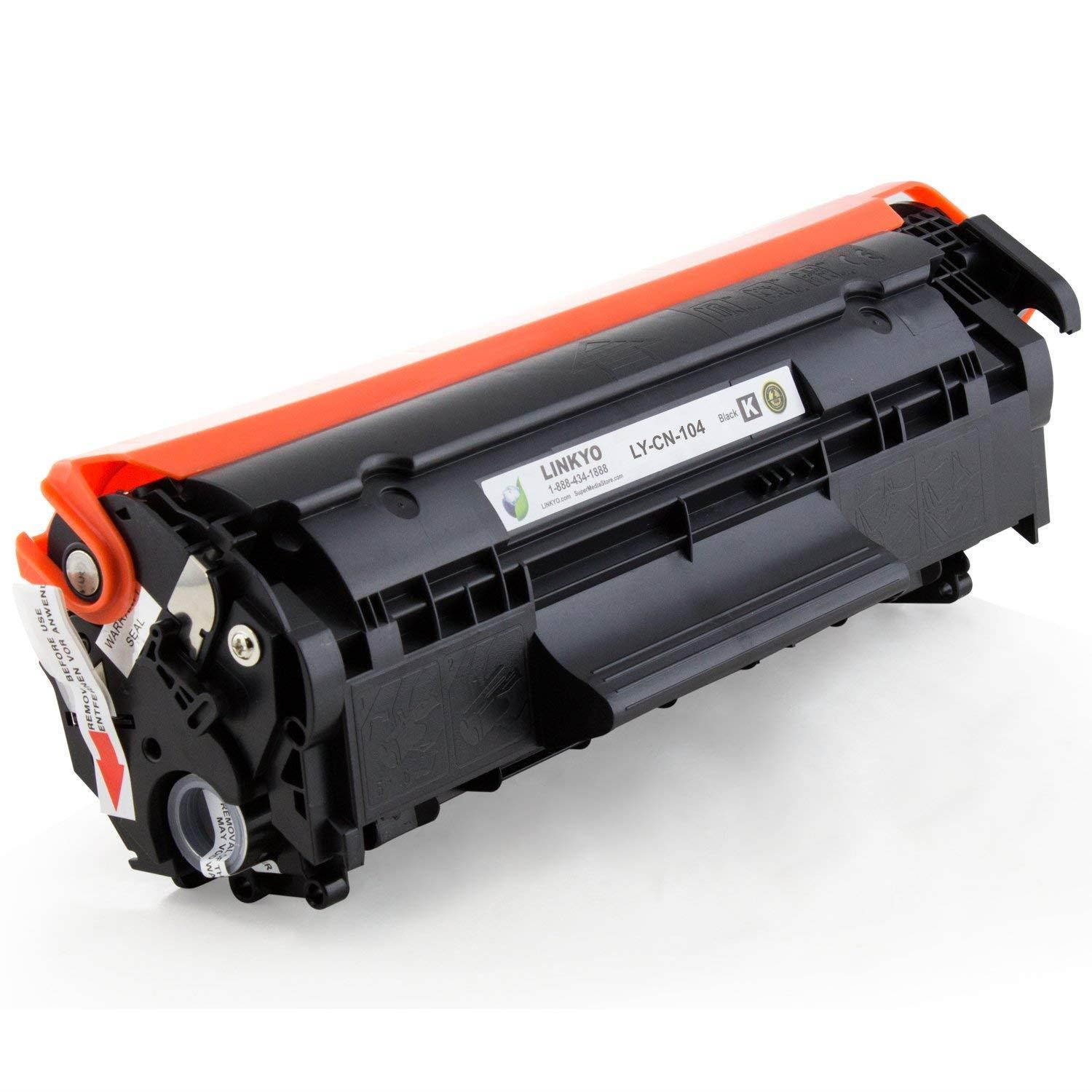 LINKYO Compatible Toner Cartridge Replacement for Canon 104 (Black, 2-Pack)