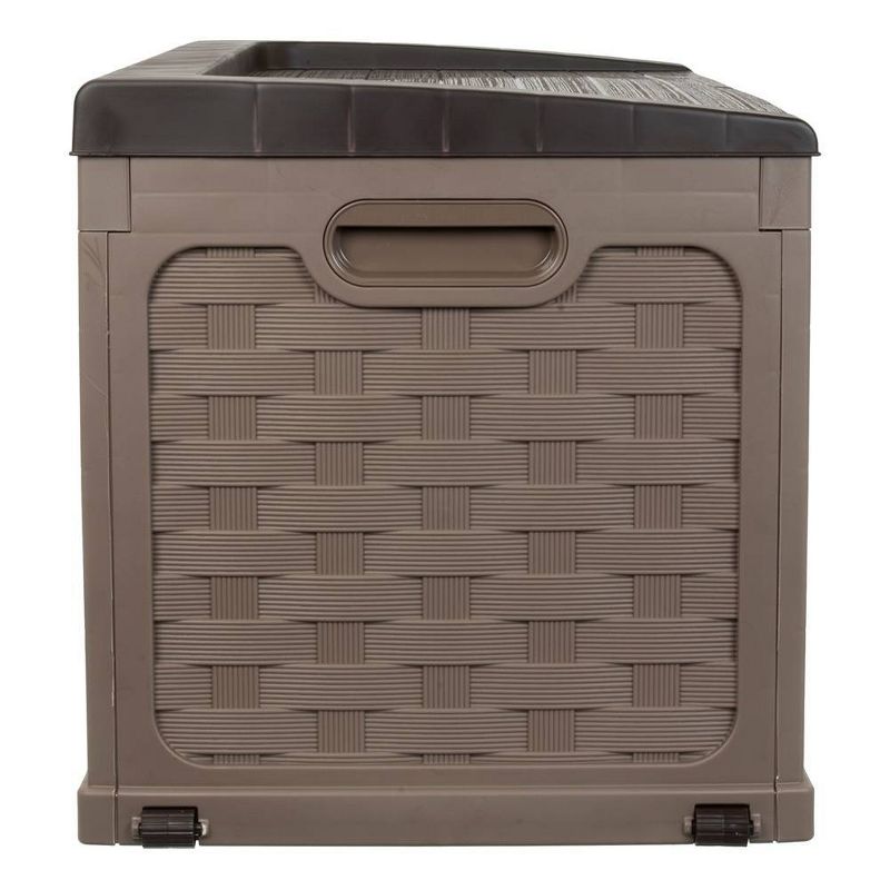 Rattan Deck Box 88 Gallon - Mocha Brown - Starplast