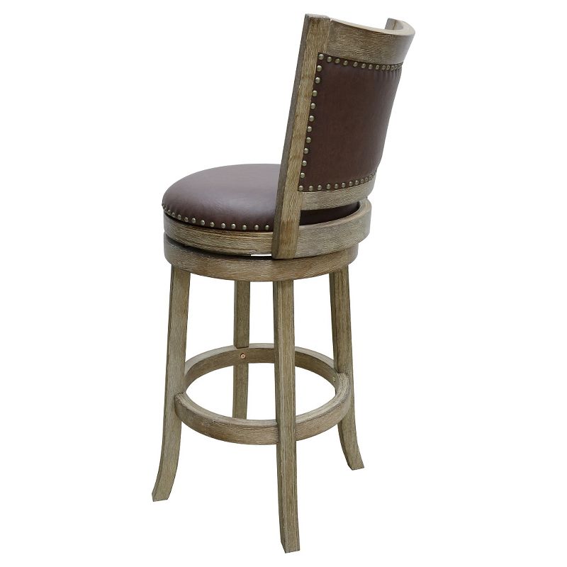 29" Cantabria Swivel Barstool Weathered White/Dark Mocha - Boraam