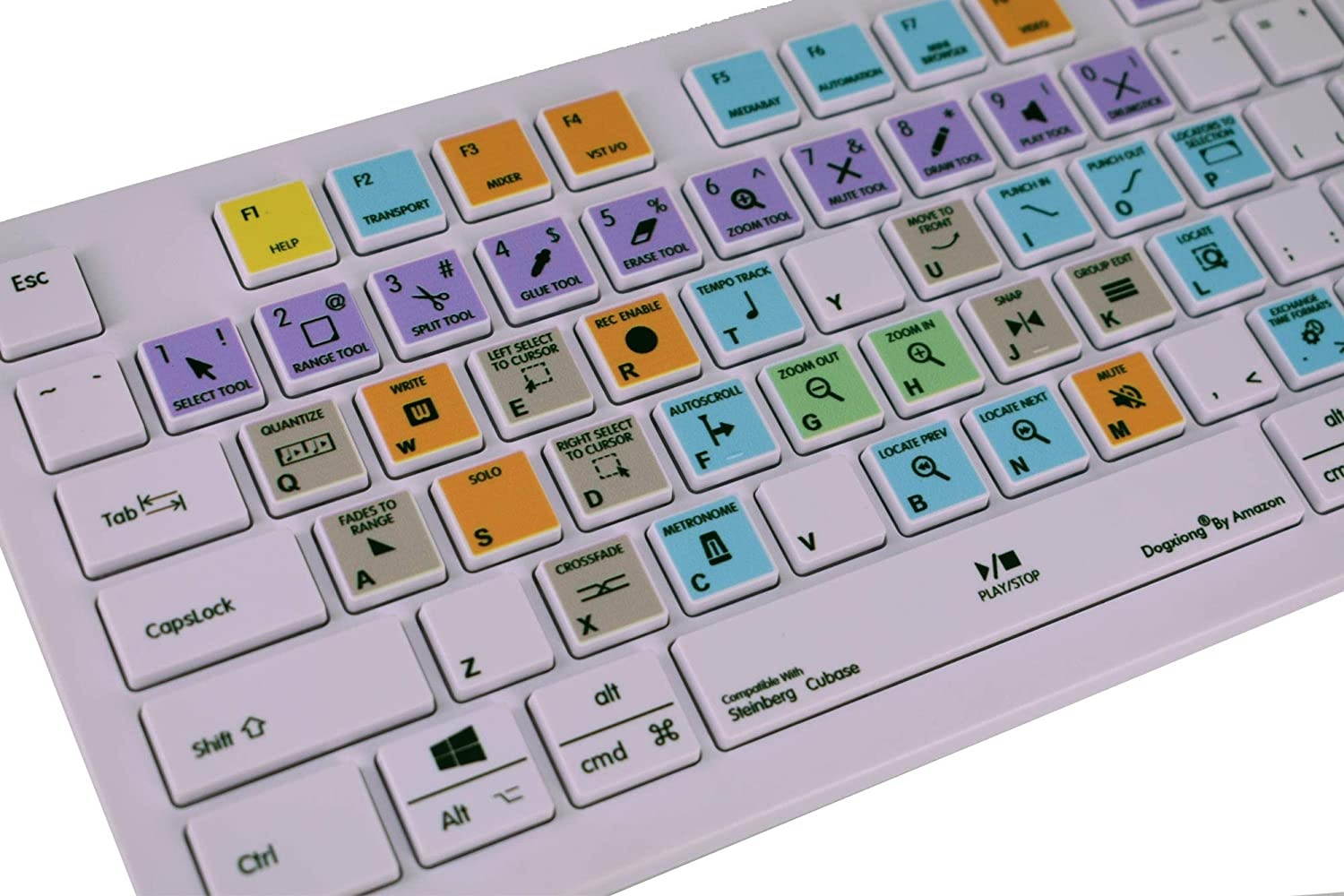 for Steinberg Cubase 9 10 Nuendo 8 Tips Edit Faster Shortcuts Hot Keys USB Keyboard (Work for Mac OSX Mac iMac Pro Mini, MacBook Pro Air, Surface Pro Studio Window Desktop Notebook,Cover)