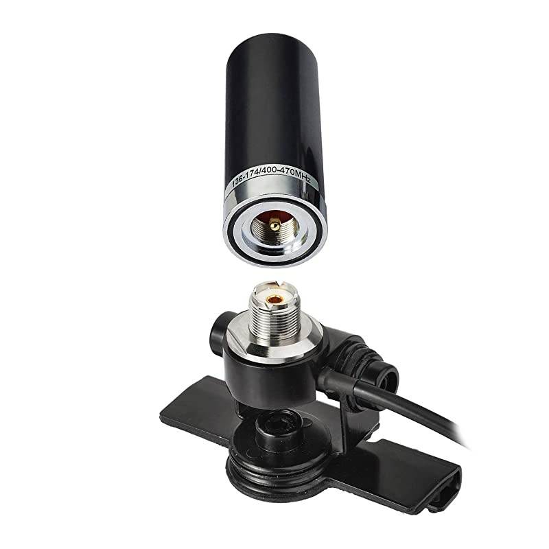 Vehicle Ham Radio Mobile Radio Antenna VHF UHF 136174MHz 400470MHz Car Truck Amateur Radio Two Way Radio Low Profile Antenna with Lip Mount Fixed Bracket PL259 Male 5m 165 feet RG58 Cable