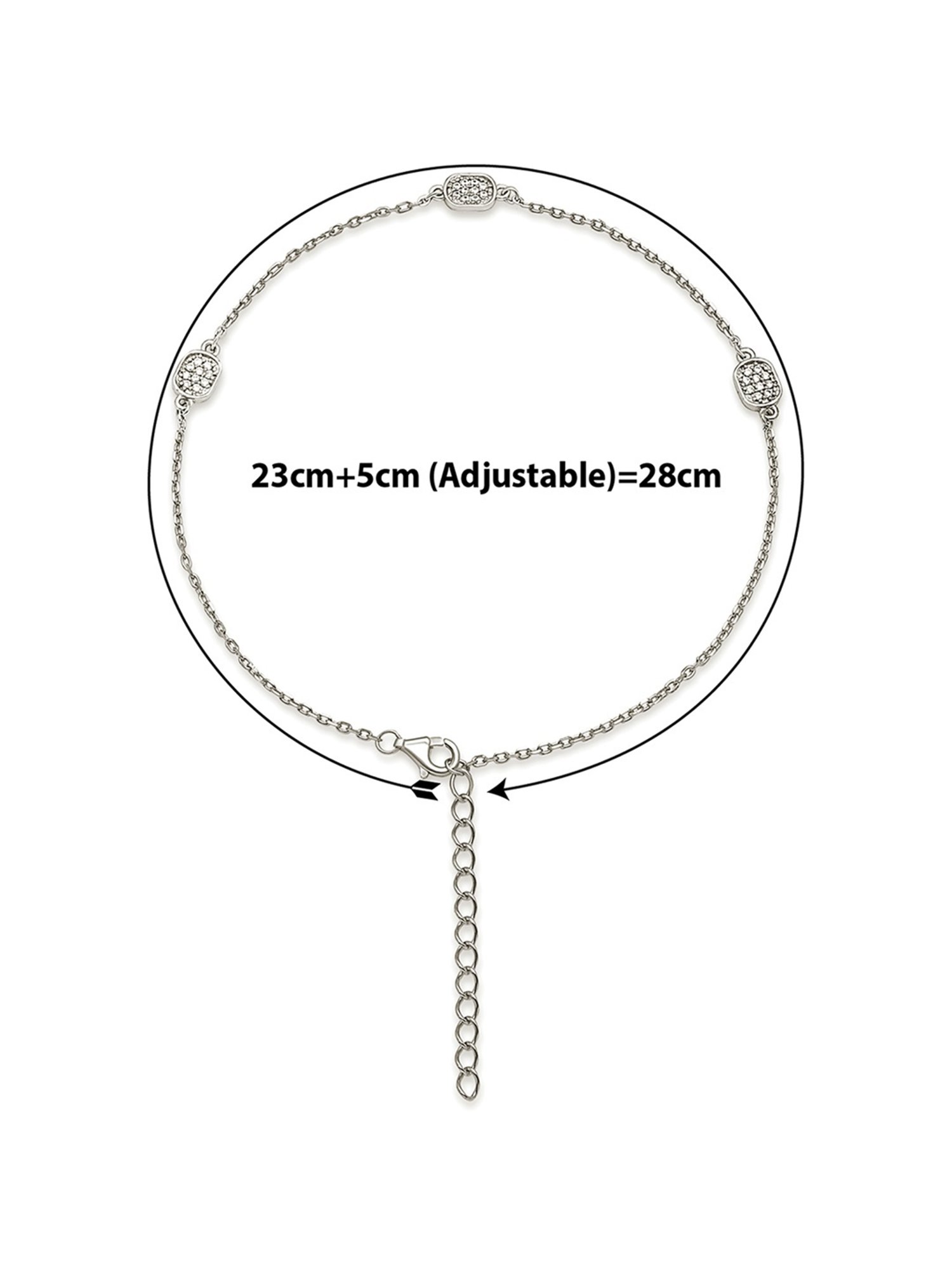 Silberry 92.5 Sterling Silver Maria Pair of Anklets