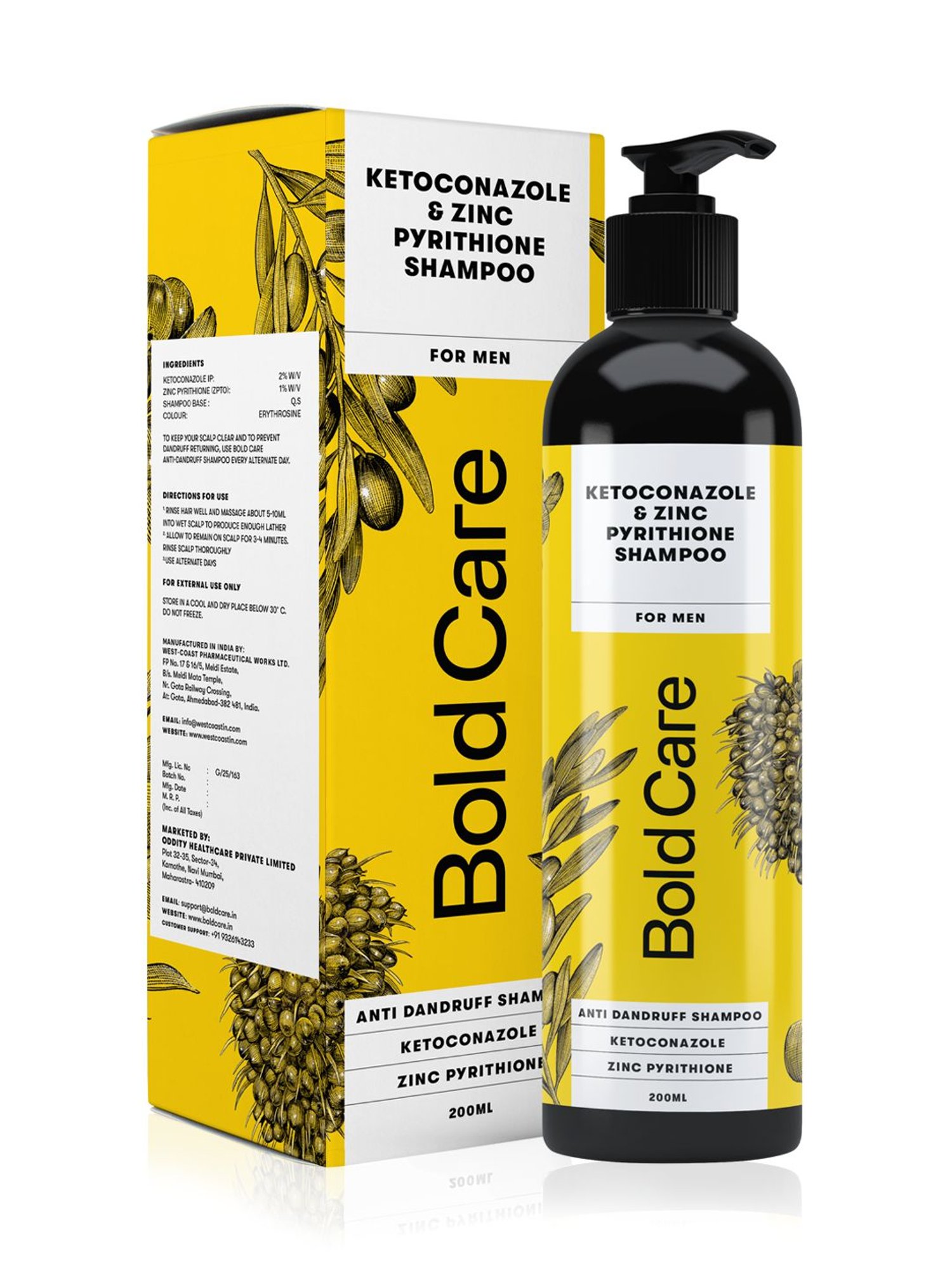 Bold Care Anti Dandruff Shampoo for Men - 200 ml