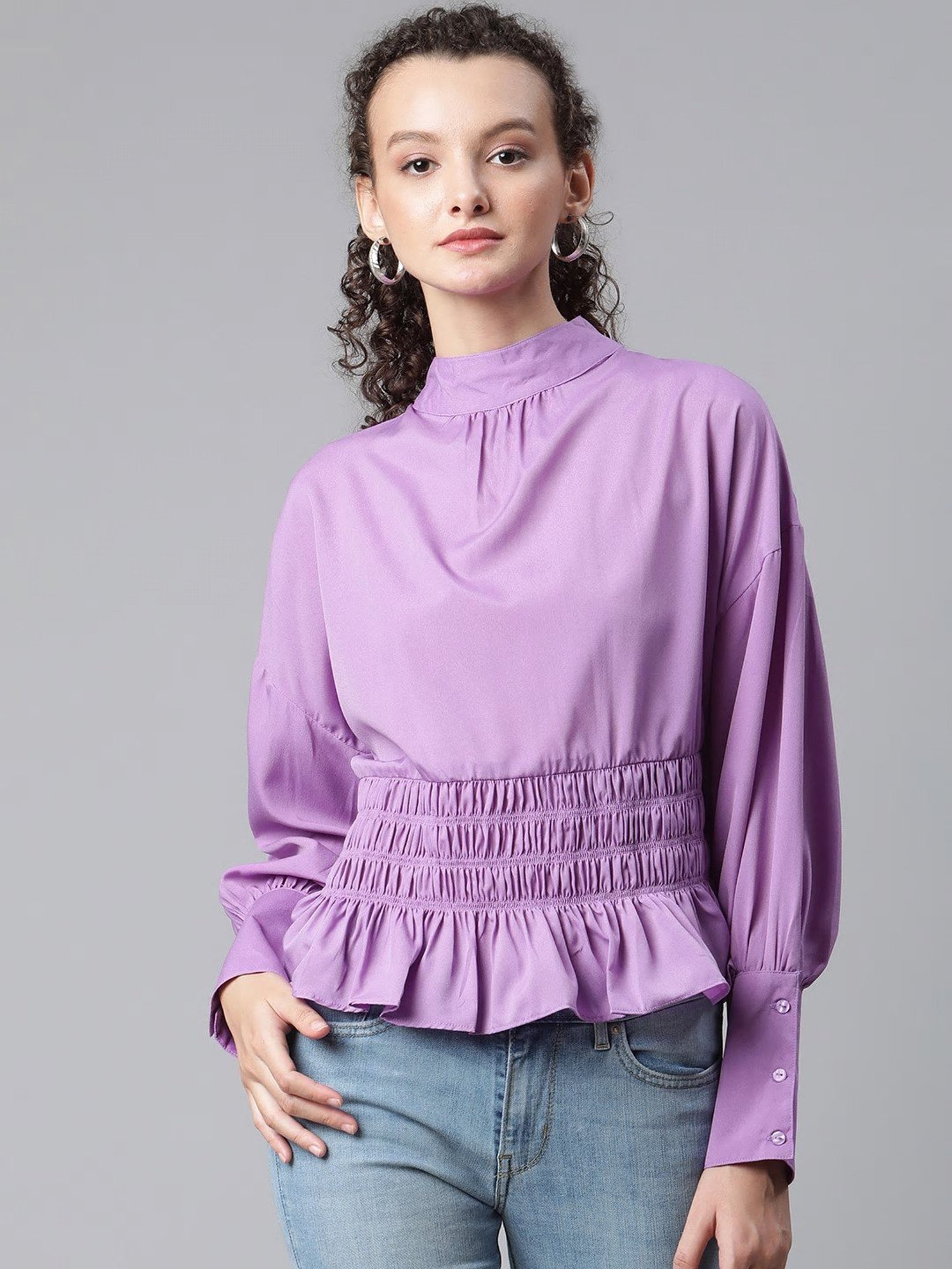 Melon by PlusS Lavender Round Neck Top
