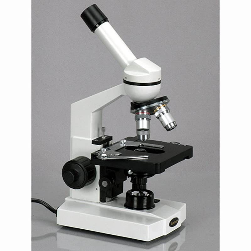 M600 Compound Monocular Microscope, WF10x Eyepiece, 40x-1000x Magnification, Brightfield, Tungsten Illumination, Abbe Condenser, Mechanical Stage, 110V