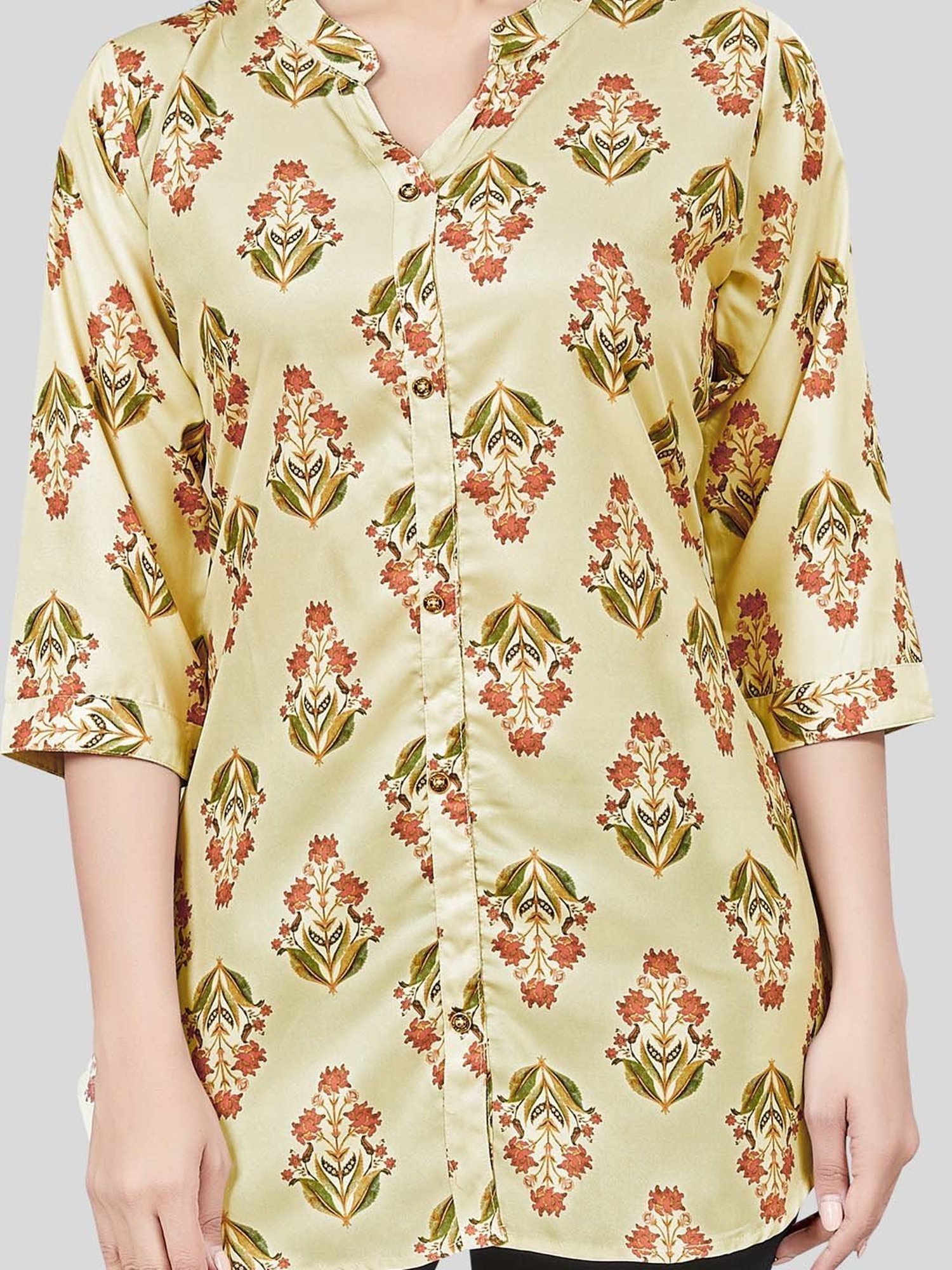 Fusion Beats Light Grey Embroidered A Line Kurta