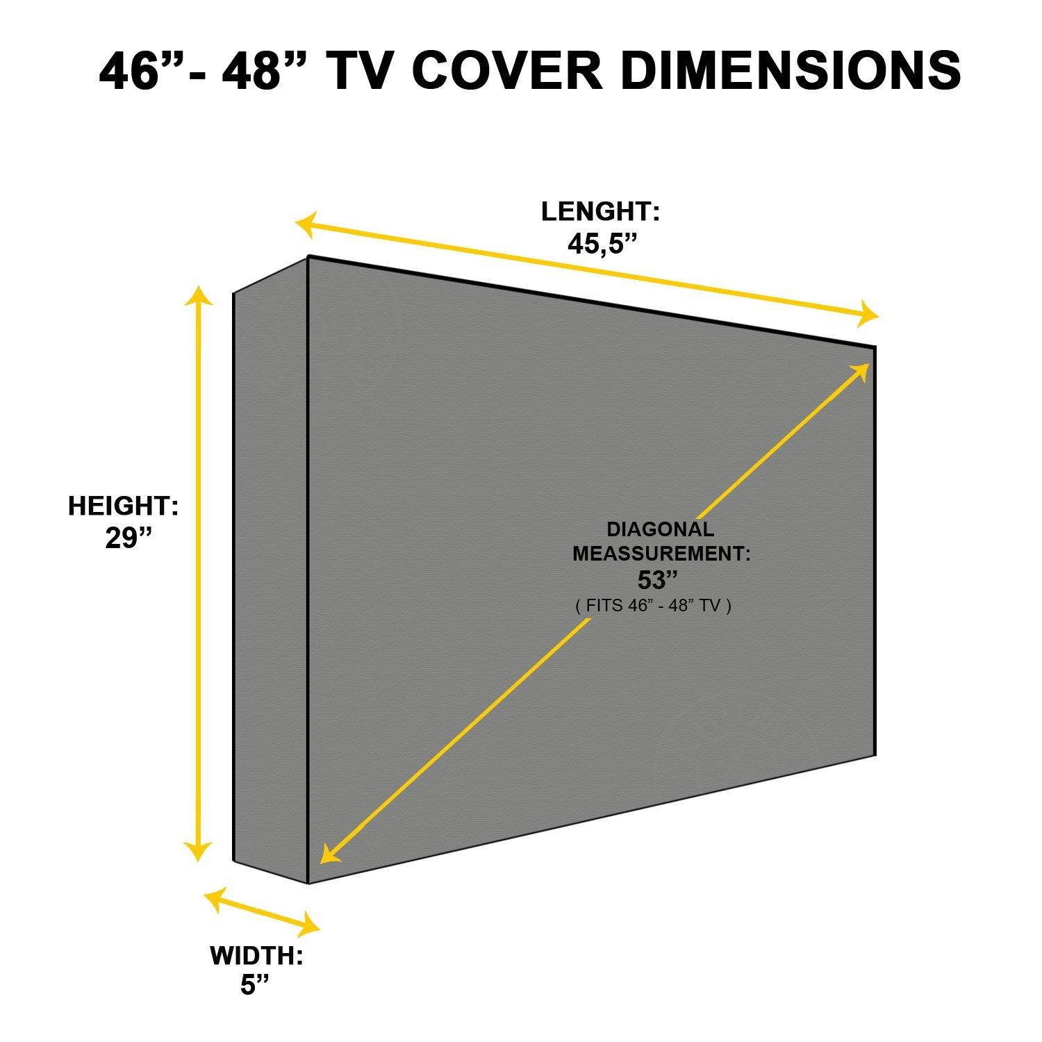 Outdoor TV Cover with Clear Front, Universal Weatherproof Protector for 46&rdquo; &ndash; 48&rdquo; TV