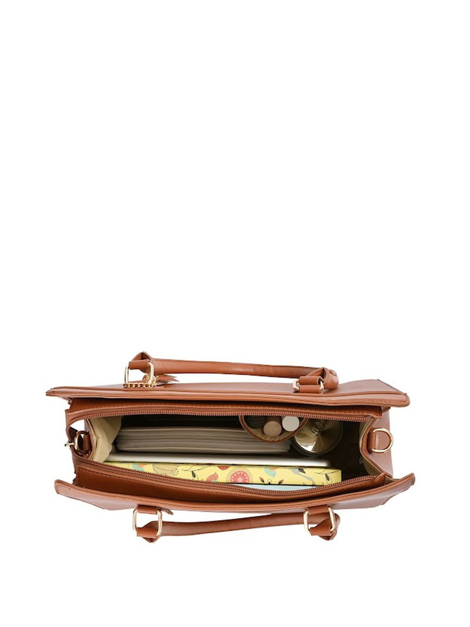 Sugarush Amina Tan PU Solid Handbag