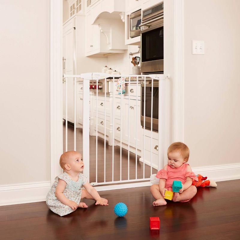 Toddleroo by North States Tall Bright Choice Auto-Close Baby Gate - White -  29.75"-40.5" Wide