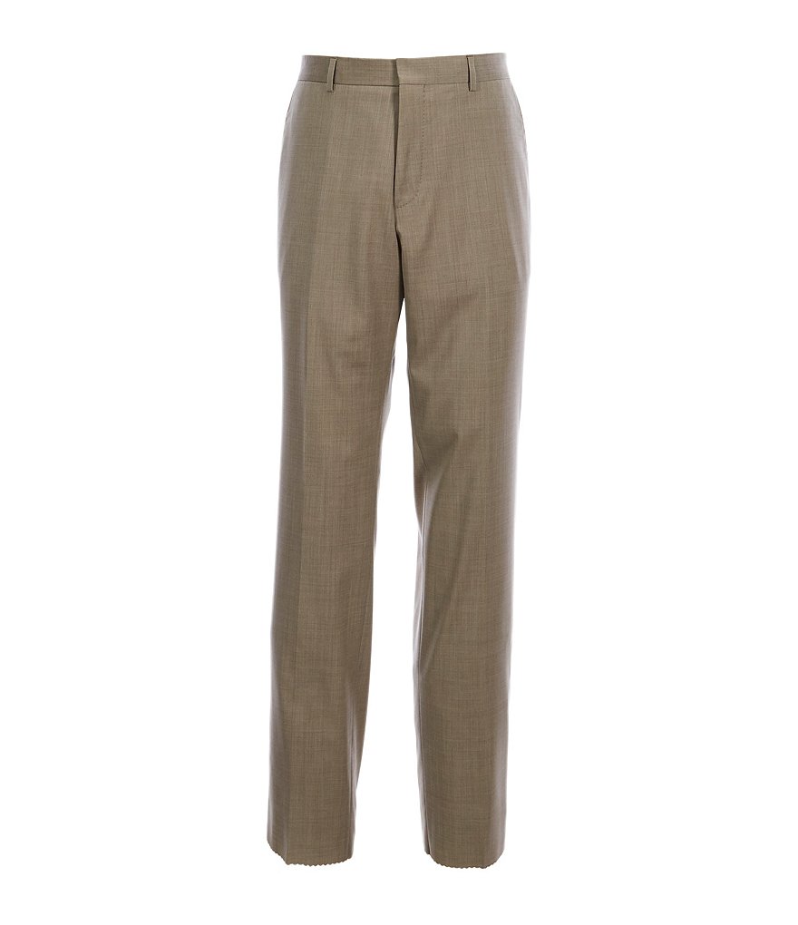 Hugo Boss Madisen Classic Fit Flat Front Solid Wool Dress Pants