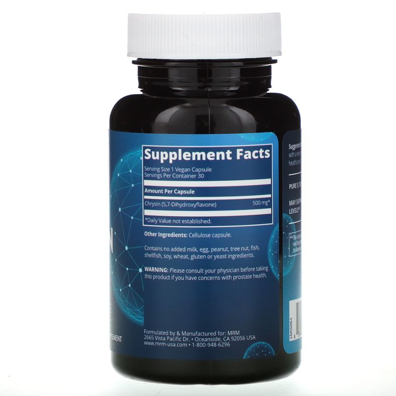 MRM Nutrition, Chrysin 500, 30 Vegan Capsules, Dietary Supplements