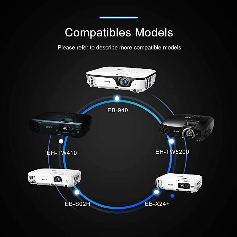for EPSON ELPLP78 V13H010L78 EHTW490 EBX18EBX24 EHTW5100 EHTW5200 EHTW570 powerlite 965 Projector Replacemet Lamp by  Without Filter