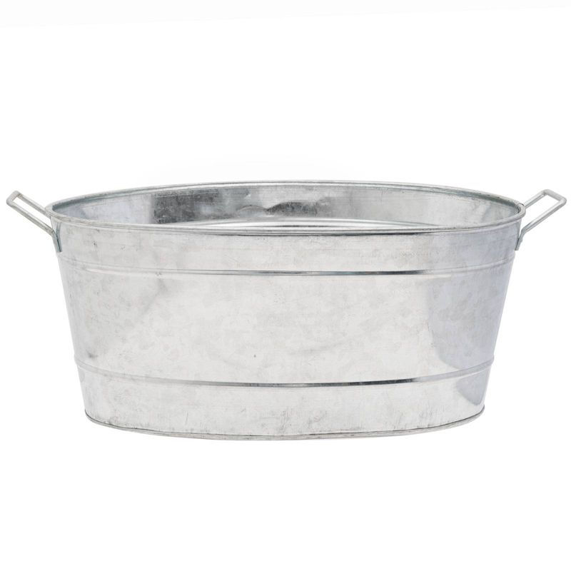 30.5"  Large Oval Galvanized Tub Steel - ACHLA Designs