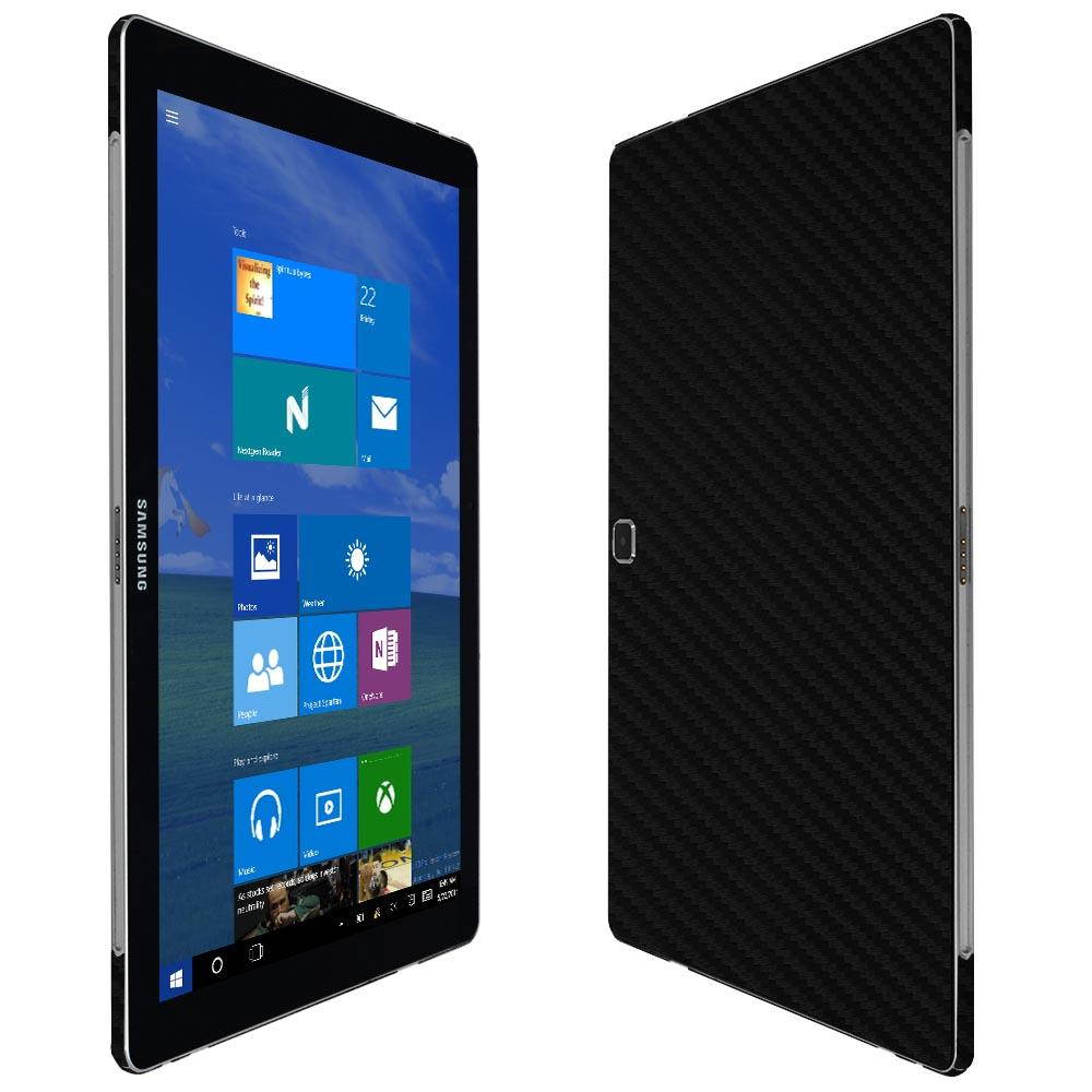 Skinomi&reg; TechSkin - Samsung Galaxy TabPro S 12" Screen Protector + Carbon Fiber Full Body Skin w/ Free Lifetime Replacement / Front & Back Wrap Clear Film / Ultra HD & Anti-Bubble Shield (Tablet Only)