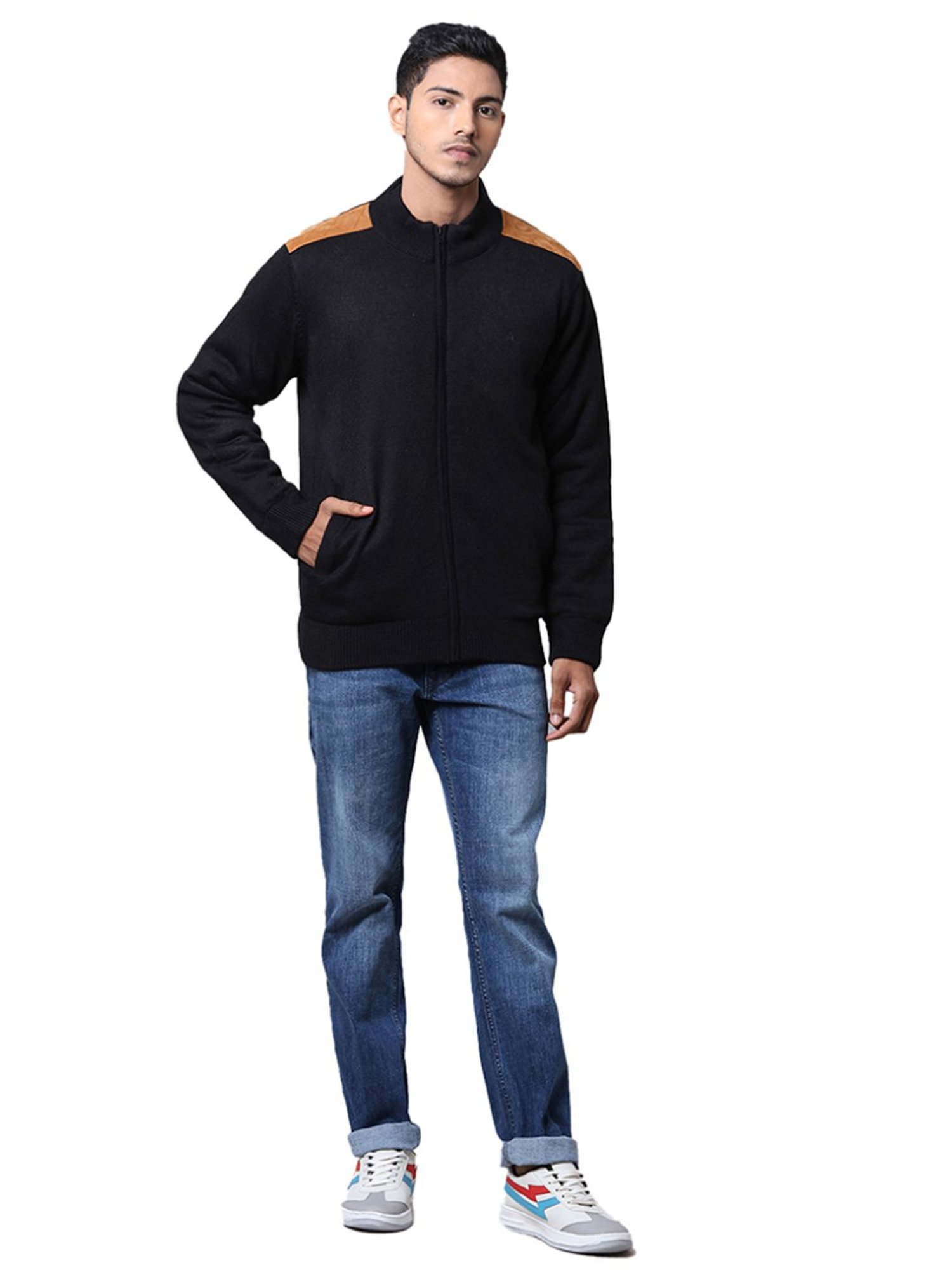Parx Black Regular Fit Sweater