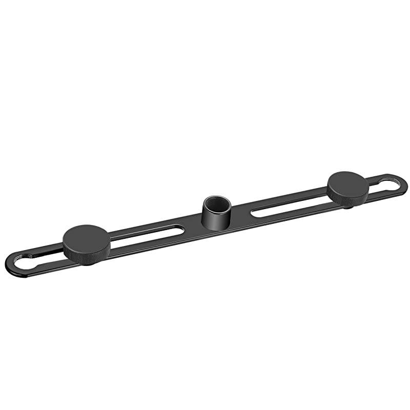 Adjustable Microphone Bar Zinc Alloy Construction with 5/8-inch Screws for Holding 2 Mics or Boom Arms, Shock Mounts in Vocal Recording Broadcasting and Press Conference