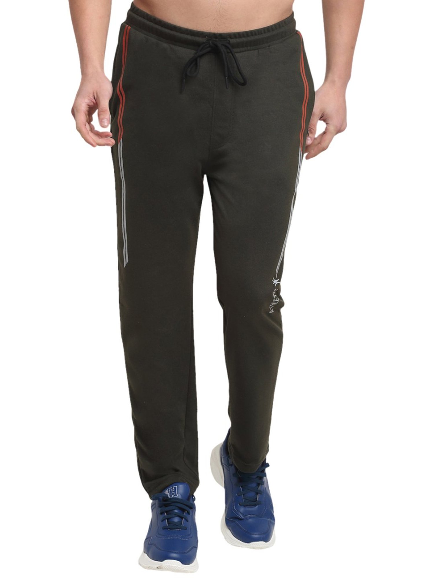 Venitian- Forbidden Clothing Olive Green Slim Fit Printed Trackpants
