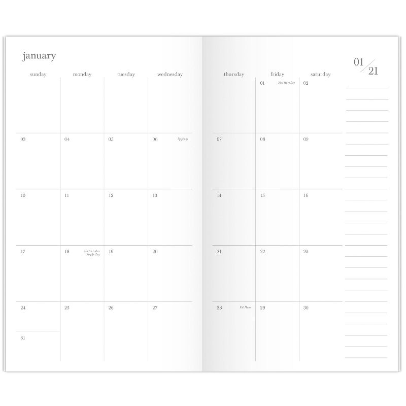 2021 Planner 3.625" x 6.25" Packet Stitched Black Dot - Sugar Paper™