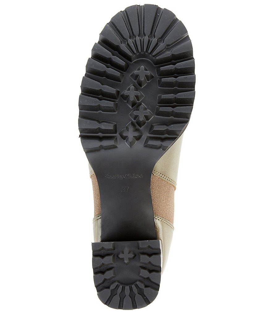 See by Chloe Mallory Leather Block Heel Booties