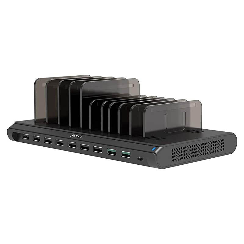 USB Charging Station Fast 120W 10 Port Phone Docking Station Organizer with Smart IC 2 Quick Charge 30 Type C Desktop Charger Dock for Multi Devices iPhone Samsung Galaxy XiaoMi iPad