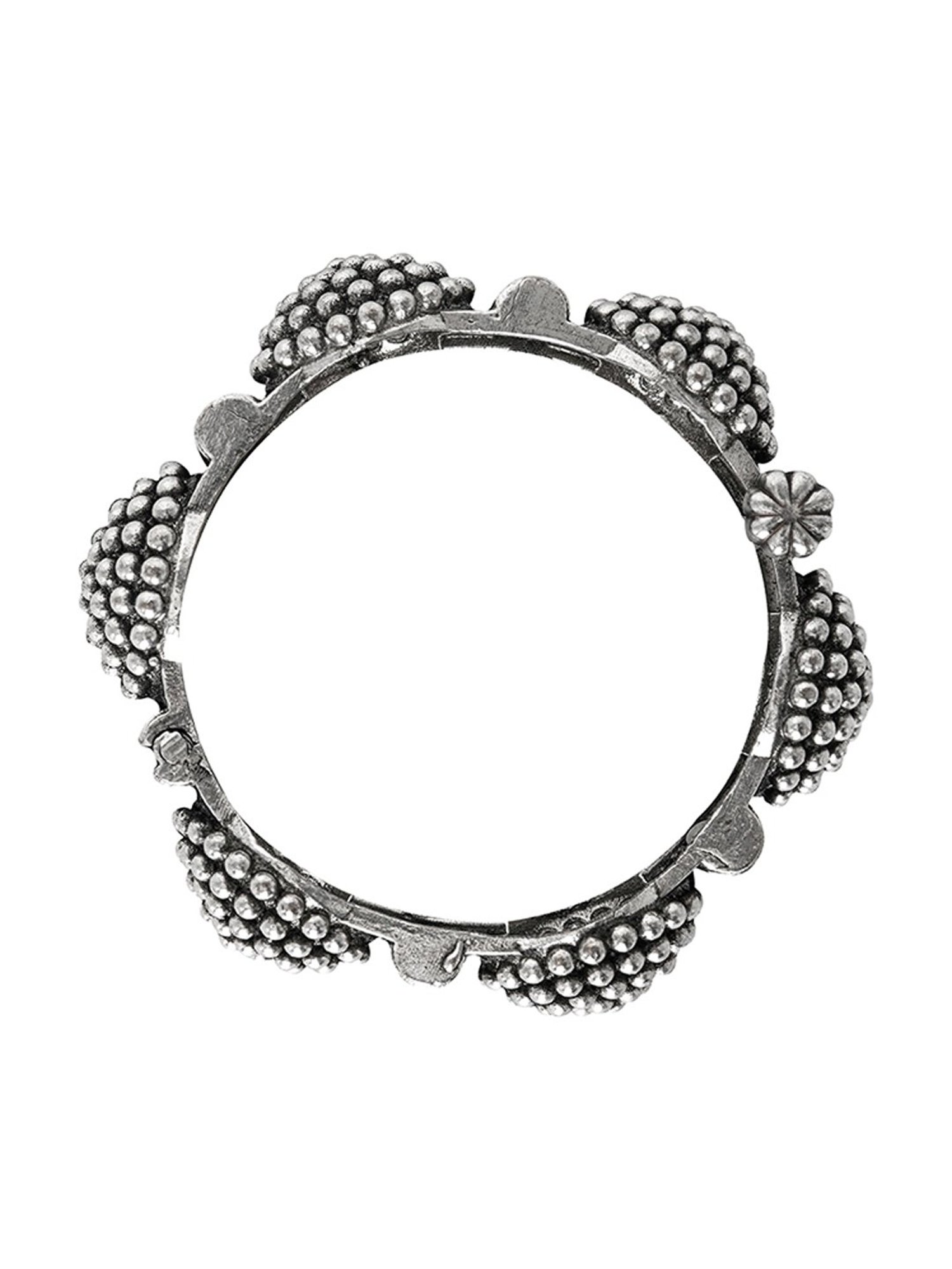 Teejh Ethnic  Nurat Sliver Oxidized Bangles for Women