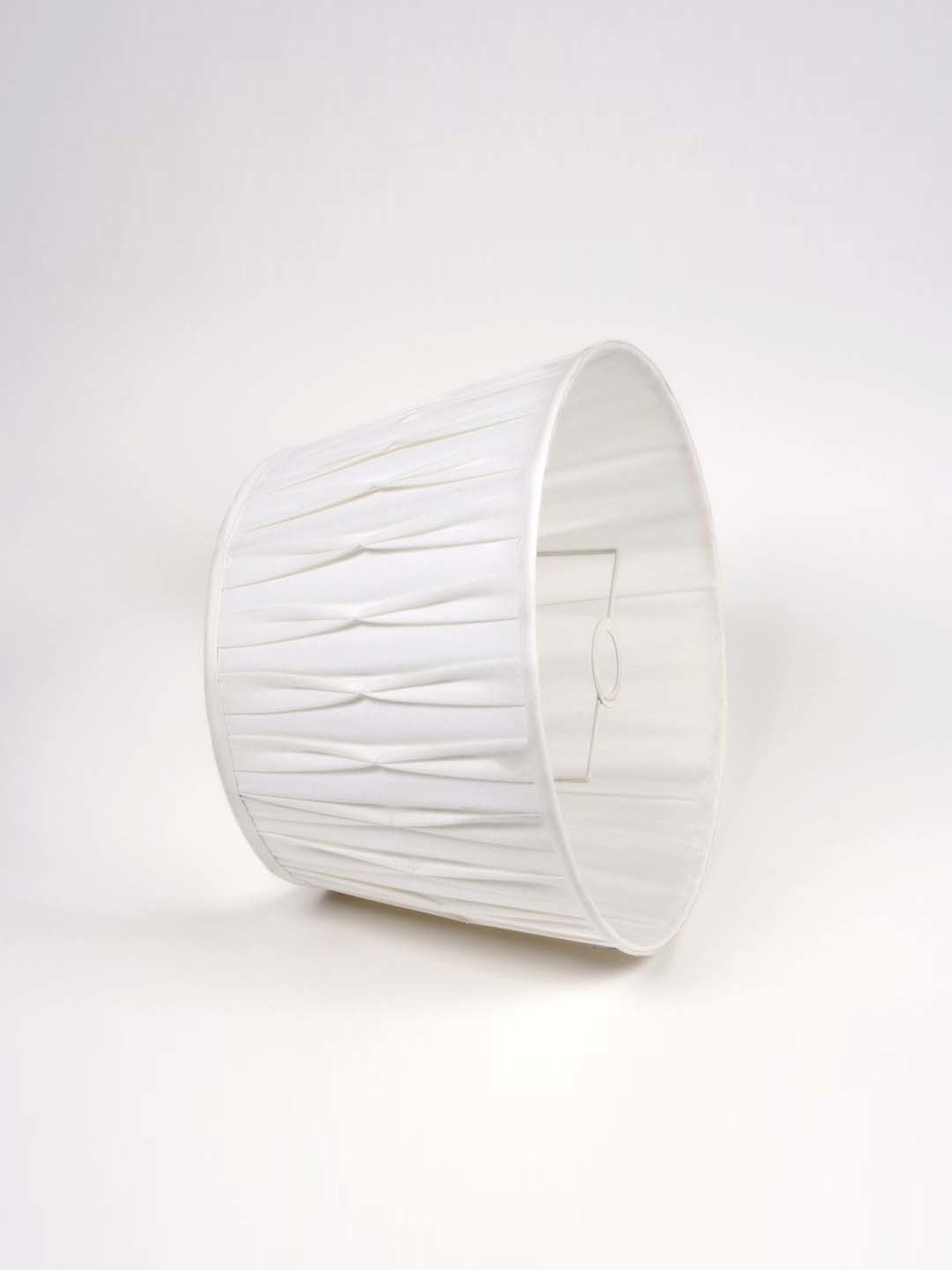 Kapoor E Illuminations White Cotton Tuck Pleated Drum Shade