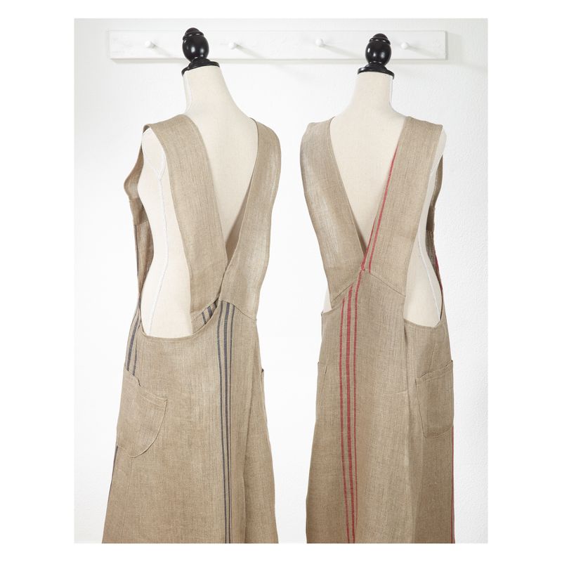 Chic Cuisine Slip-On Striped Cooking Apron 35"x28" Beige - Saro Lifestyle