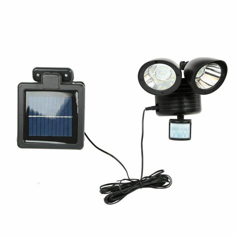 22 LED Dual Security Detector Solar Spot Light Motion Sensor Outdoor Floodlight