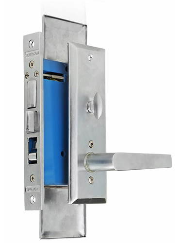 Maxtech (Marks Metro 116A/26D Like) Satin Chrome 26D, Left Hand, Heavy Duty Mortise Entry Screwless Lever Lockset Thru Bolted, 2-1/2" Backset