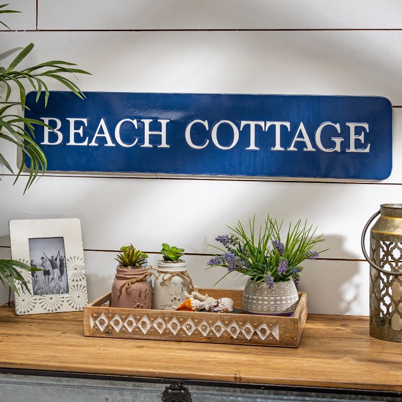 Lone Elm Studios Set of 2 36-inch long Metal Beach Themed Wall Signs