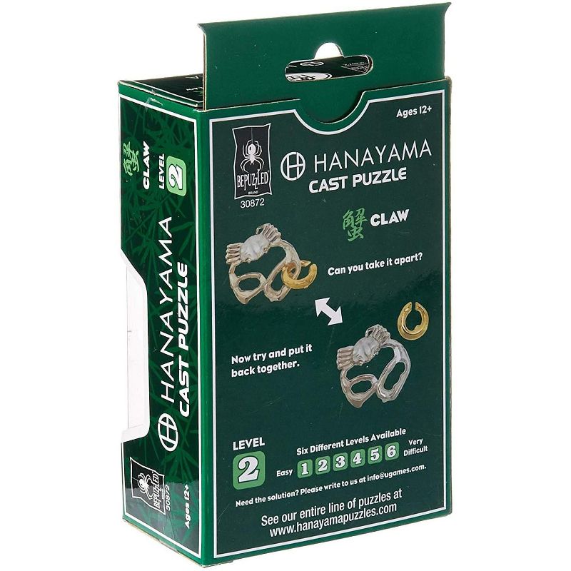 University Games Hanayama Level 2 Cast Metal Brain Teaser Puzzle - Claw